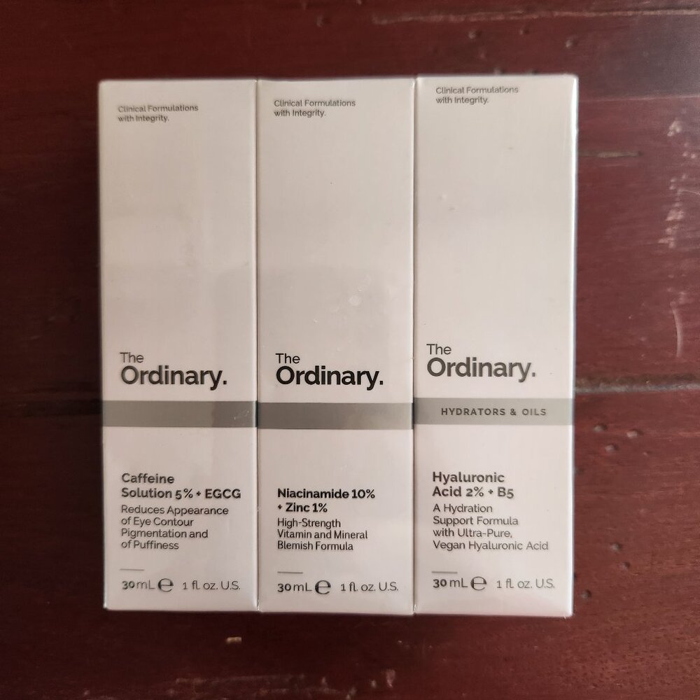 The Ordinary Face Serum Set! Caffeine Solution 5%+EGCG, Hyaluronic + Niacinamide